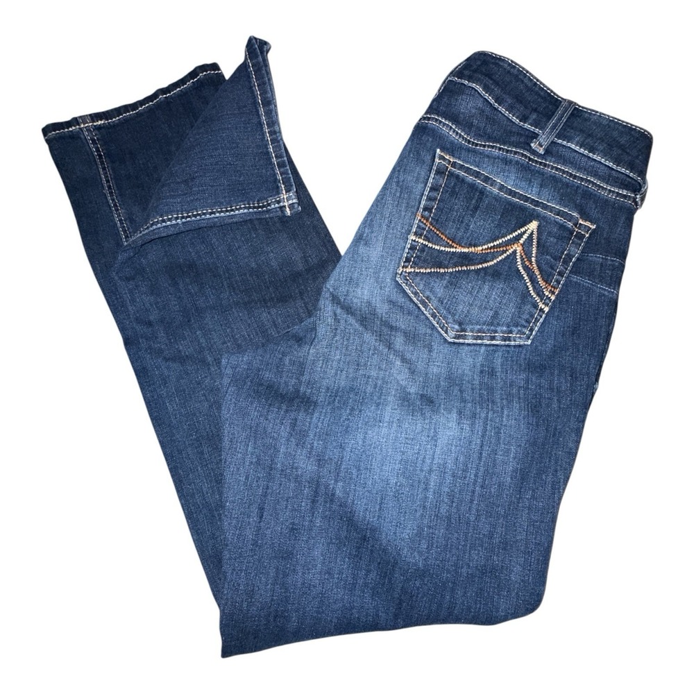 Ariat REAL Denim Jeans Womens 16 WL Blue Mid Rise Straight Western Cowgirl